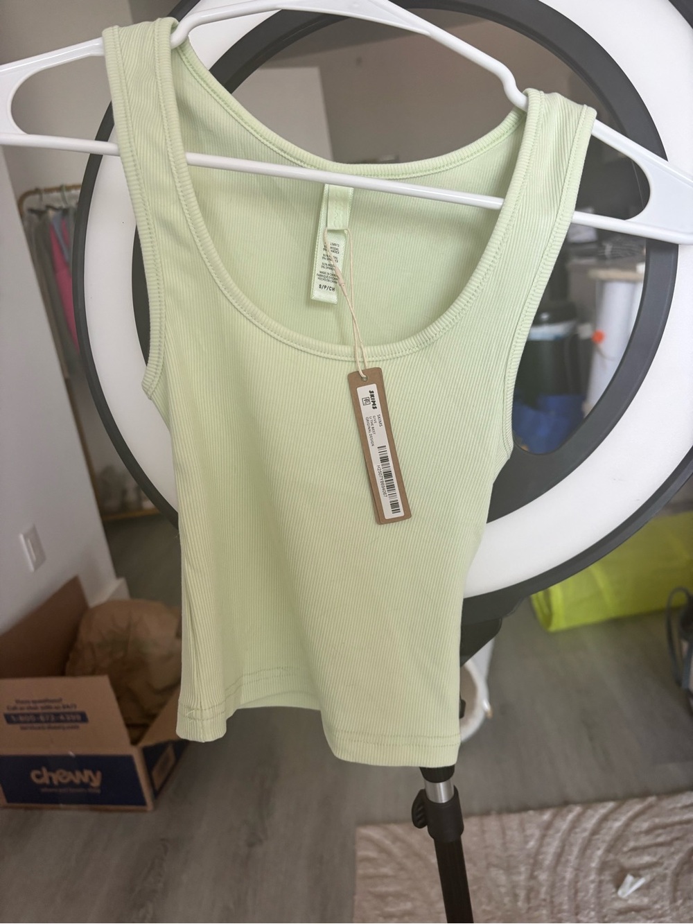 SKIMS Sold Out limited addition Iris Cotton Rib SCOOP NECK TANK size small